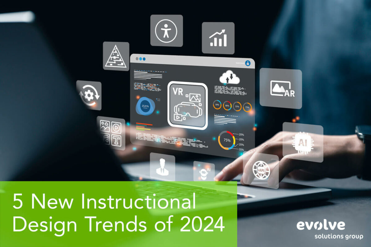 5 New Instructional Design Trends Of 2024 Evolve Solutions Group   Design Trends 2024 Title Logo 1200x800 